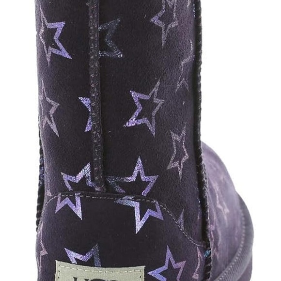 Youth UGG Classic II Iridescent Stars Nightshade/Purple Boots (NWT) - Picture 6 of 8
